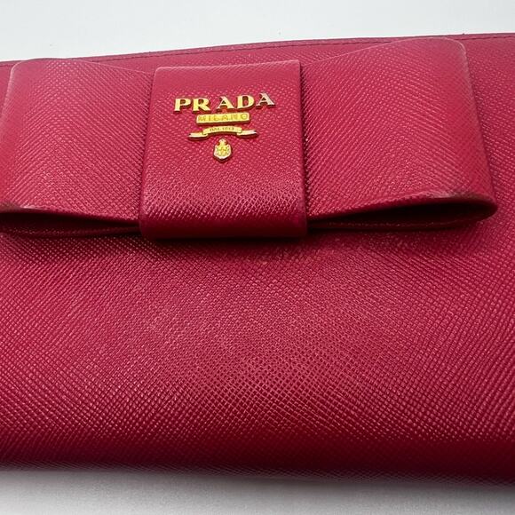 GUC Prada Saffiano Fiocco Peonia Wallet - Picture 11 of 11